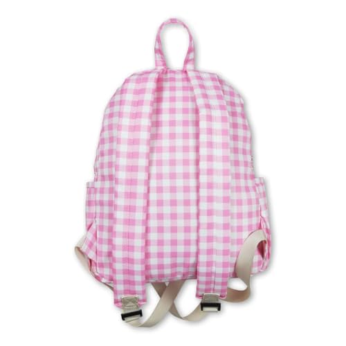 Pink plaid backpack2