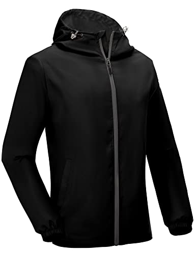 Mapamyumco Men's Windbreaker Lightweight, Windproof Hooded Golf Jacket, Stretch Water-Resistant2