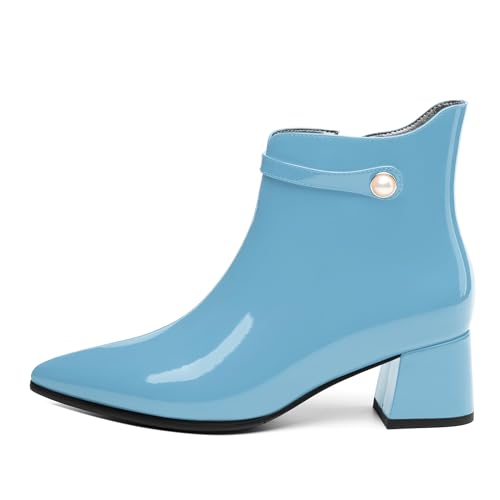 Women's Ankle Boots Chunky Low Heels Chelsea Ankle Booties Pointed Toe Fashion Side Zipper Short Boots for Women2