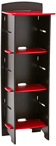 Legaré Furniture Children's Furniture 3-Tier Shelf Bookcase, Storage Organizer With Adjustable Shelves For Kids Bedroom, Red And Black #TOP3