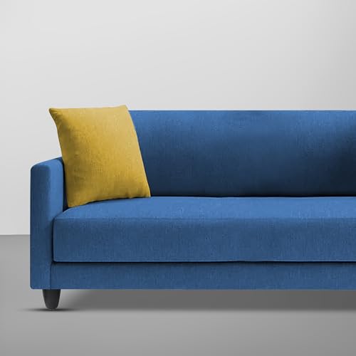 Image of Casaliving Dominic 2 Seater Sofa Set for Living Room (Blue Fabric) Premium Fabric Sofa