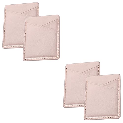 Housoutil 4 Pcs Mobile Phone Sticker Card Case Cell Phones Pocket Phone Card Pouch Wallet for Phone Case Card Bags Pu Card Holder for Phone Case Cellphones Card Holder Pocket Card Holder