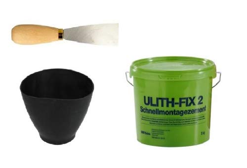Blitzzement Profi Set Schnellzement 5 kg Ulith-Fix 2 inkl.Spachtel + Gipsbecher