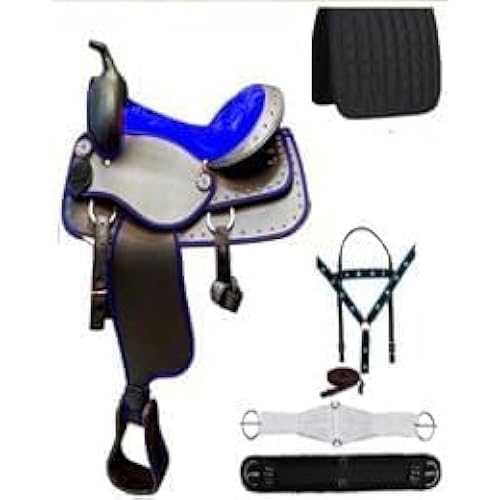 Classic Barrel Racing Handmade Western Synthetic Horse Saddle Lightweight High Cantle Barrel Racing Saddle Trail Tack Equestrian Horse Saddle All Accessories 17 inches seat available.