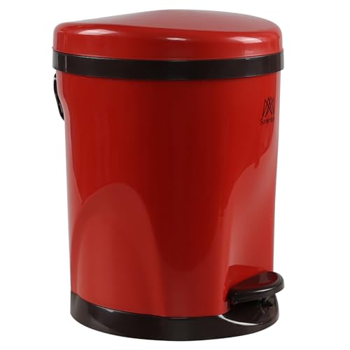 Bote de basura pequeño 8 litros con pedal rojo miniatura 7