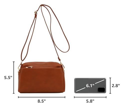 Image of FashionPuzzle Triple Zip Small Crossbody Bag