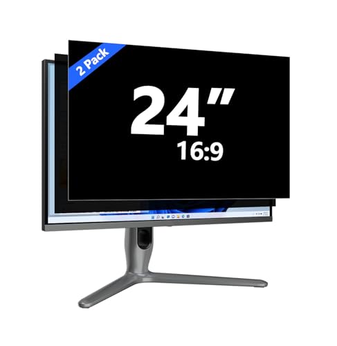 TomDetm [2-Pack] 24 Inch Computer Privacy Screen for 16:9 Monitor, Removable Anti Glare Blue Light Filter & Anti-Scratch Protector Film - Eye Protection Privacy Shield for Desktop Monitors