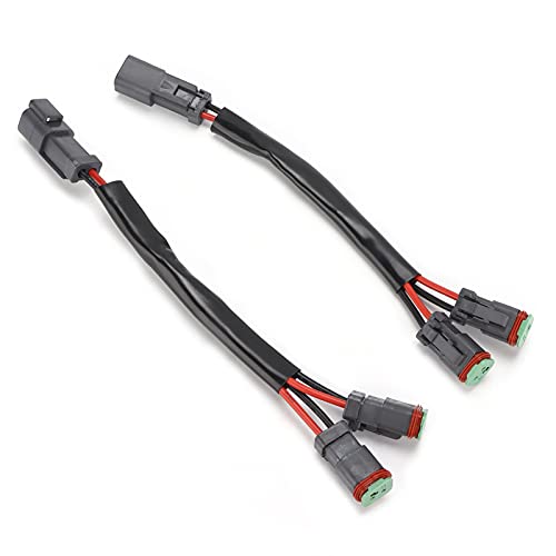 MasYosh Adaptador de Conector Hembra de 2 Conductores y 2 Pines, Arnés de Cableado de Enchufe de Luz de Trabajo LED con Enchufe de Nailon para Automóvil, Ajuste Universal para Barra de