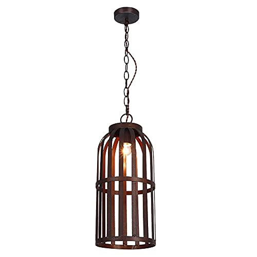 Plafonnier industriel vintage cage E27 avec finition fer forgé noir mat de qualité