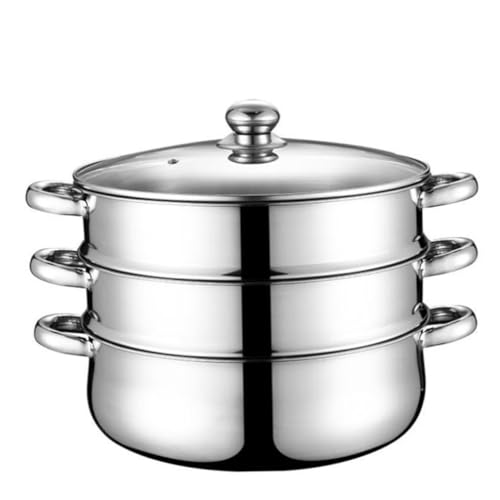 MOTHNUR Olla Vaporera de Acero Inoxidable Triple Capa para Cocina al Vapor Multifunción para Verduras y Mariscos Ahorro de Energía y Fácil Uso