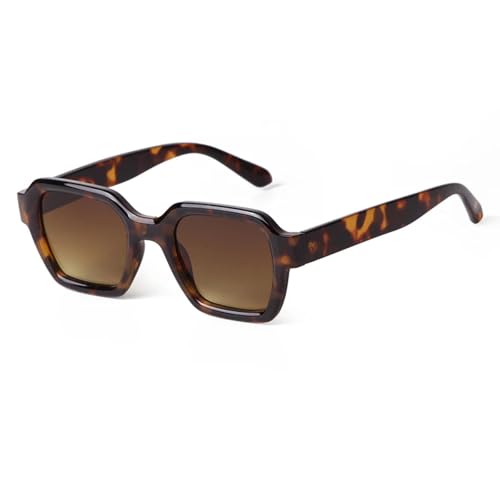 Lunettes de soleil rectangulaires vintage pour femmes et hommes avec verres de protection UV