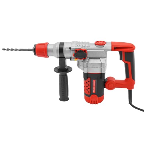 Martillo eléctrico de 2200 W con varias brocas, mango giratorio de 360°, taladro manual para taladrar, ranurar y romper
