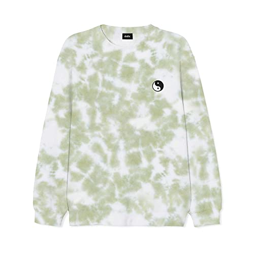 DALIX Embroidered Yin Yang Long Sleeve Tie Dye Pullover Fleece Crewneck Sweatshirt Sweater Men