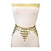 Women Fashion Belt Hip Waist Antique Rustic Gold Metal Chain Charms Belly Dance Size M L z245