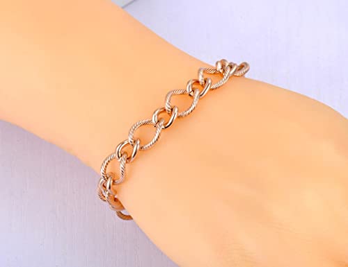 Bracelet chaîne épaisse mixte en maille hyperbole tendance - 4