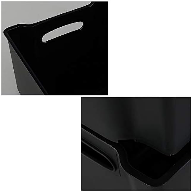 4-Pack Black Stackable Plastic Storage Basket/Storage Bin Organizer