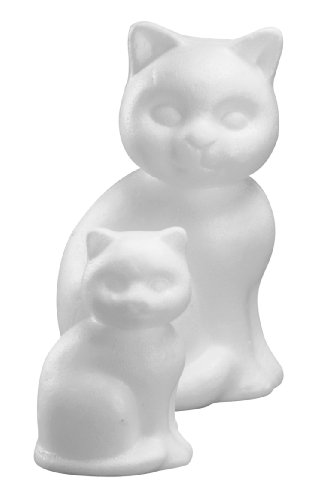 Rayher Styropor-Katze, 23 cm Weiße Schneekugel, Modern, Kunststoff
