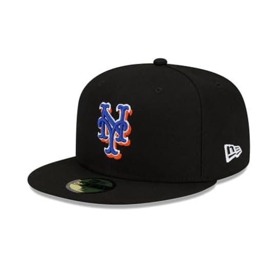 New Era Masculino Boné Alternativo On-Field 59Fifty Fitted Da Coleção Autêntica Do York Mets - Preto (Eua, Numérico, 6 7/8, Preto)