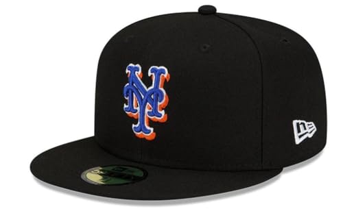 Taglia da uomo per adulti New Era New York Mets Authentic Collection Alternate On-Field 59Fifty - Cappello aderente da uomo, colore: Nero, nero, 7.25