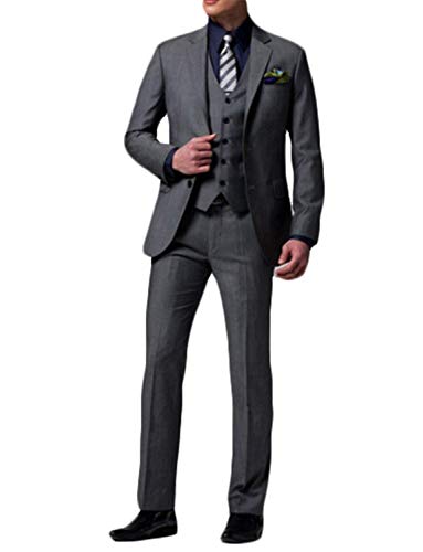 Costume 3 pièces slim fit Frank pour hommes avec blazer gilet et pantalon noir chic