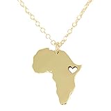 Afrika-Karte Design-Anhänger, mit rolo Kette, die das Klassische.