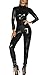 AIEOE Tuta Cosplay Spogliarellista Abiti Costume Donna Scala Catsuit Aderente Un Pezzo Fantasia Out Nero immagine