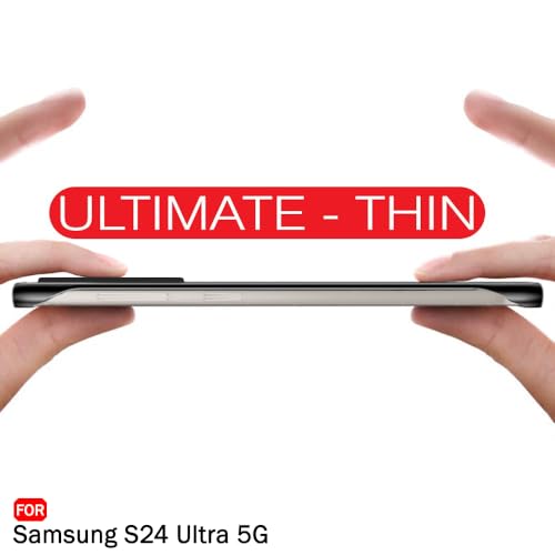 Image of TheGiftKart Hybrid Ultimate Slim Back Case Cover for Samsung Galaxy S24 Ultra 5G | Frosted Matte Translucent Hard Back Case Cover for Samsung S24 Ultra 5G (PC & TPU, Black Sides)