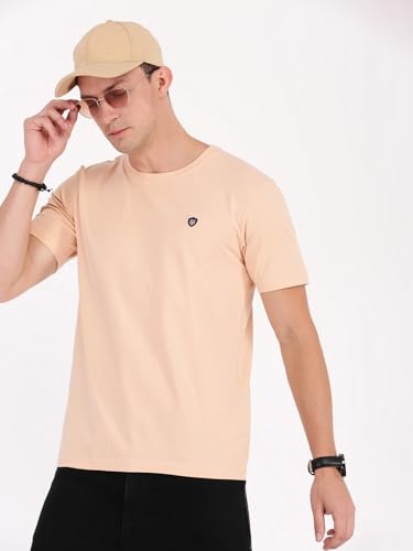 Image of Macroman M-Series Smartz Basics Half Sleeve Round Neck Stretch T-Shirt for Men, Cotton Blend (Pack of 1)