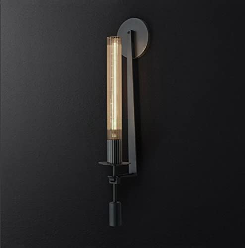 Lámparas de pared LED para dormitorio y salón con estilo moderno de poste en negro