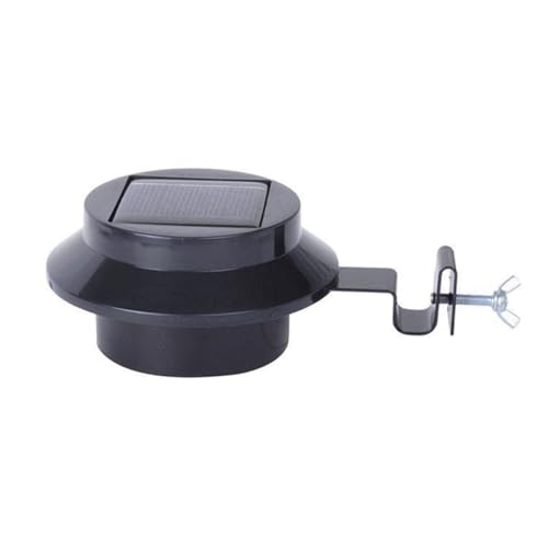 HOLIDYOYO 2pcs Solar Fence Lamp Outdoor LED Lighting Tool Warm White 3-LED Post Lights with Black Shell for Garden Patio Porch