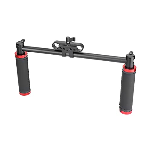 SZRIG Handle Grips Front Handbar Clamp Mount with 15mm Rod Clamp for 15mm Rod Support System Shoulder Rig(Red) - Image 4