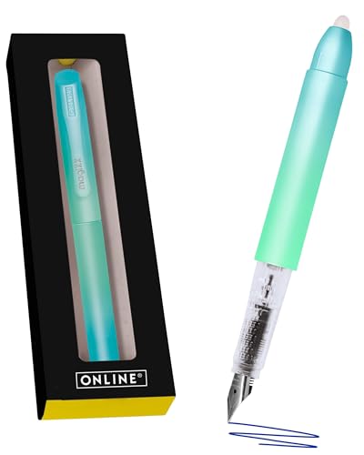 Online Füllhalter magiXX Turquoise Dream I Füller mit radierbarer, blauer Tinte I inkl. 4 magiXX Patronen I Schreiben, radieren & korrigieren in einem I Füllfederhalter als Geschenk für Schule & Uni