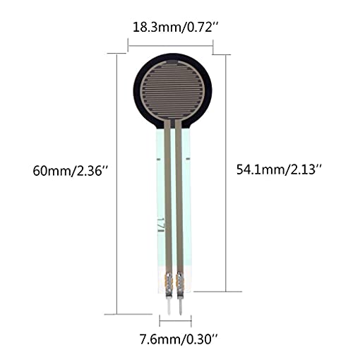 Image of ROBOWAY 4Pcs FSR402 Force Sensitive Resistor Sensor 0.5″ (14.7mm) Circular Thin Film Pressure Sensor | Analog Force & Touch Detection | Long Tail Version for DIY & Robotics Projects (Pack of 4)