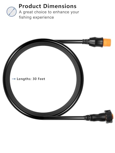 Image of Replacement for Garmin 010-11617-42 Extension Cable 12-Pin, Compatible with 12-Pin Garmin Scanning Transducers, Airmar Transducers with XID, ECHOMAP, STRIKER, LiveScope, GPSMAP Series (30 Feet)