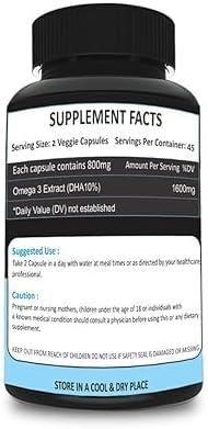 Miniatura 2 de Suplemento de aceite de pescado, alternativa al aceite de pescado. Algas Omega a base de plantas DHA y EPA, 3 cápsulas para la salud de las