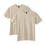 Gildan Adult Softstyle Cotton T-Shirt, Style G64000, Multipack, Sand (2-Pack), Large
