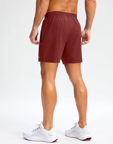 Image of Pudolla Men's Running Gym Shorts with Zipper Pockets 5 inch /7 inch / Lightweight Quick Dry Running Workout Athletic Short