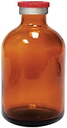 Jazz Labs 50Ml Sterile Amber Vial 5Pk Red Fc Durable Glass Made in USA