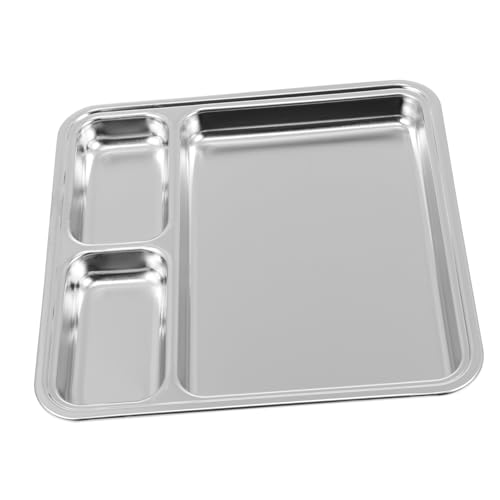 GRIRIW Food Divider Plate Boys and Girls Stainless Steel Camping Hiking Picnic Restaurant