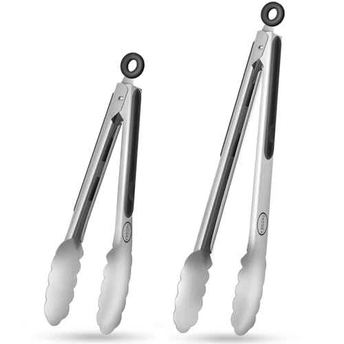 TACGEA Stainless Steel Kitchen Tongs, Silicone...