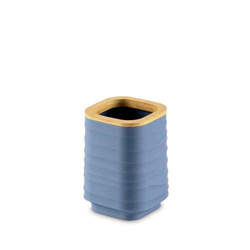 Image of Freelance Portofino ABS Bathroom Accessories Set of 5, Blue - Liquid Handwash Soap Dispenser, Brush /Toothbrush Holder, Tumbler, Dish, Tray - Plastic Set for Wash Basin - Stronger Than Ceramic