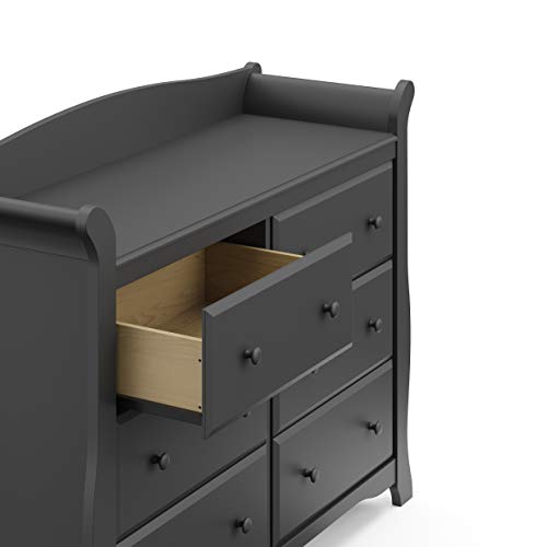 Storkcraft Avalon 6 Drawer Double Dresser (Gray) – Dresser for Kids Bedroom, Nursery Dresser Organizer, Chest of Drawers for Bedroom with 6 Drawers, Classic Design for Children’s Bedroom - Thumbnail 6