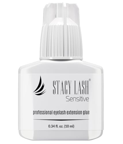 Sensitive Eyelash Extension Glue Stacy Lash 0.34fl.oz/10ml / 5-6 Sec Drying time/Retention 4-5 Weeks/Professional Use Black Adhesive