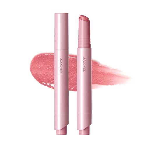 JOOCYEE Long-Lasting Glossy Lipstick Velvet Rouge, Diamond Pink Shimmer Hydrating Volumizing Lip Plumper High Shine Lip Gloss Non-Sticky Sheer Glow