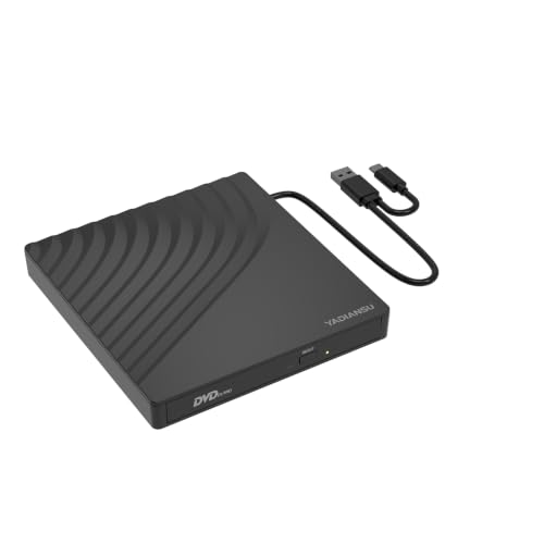 Image of External CD DVD Drive, 6-in-1 USB 3.0 CD /DVD Drive Burner with 2 USB and 2 TF /SD Card Ports, Portable DVD CD+ /-RW Player Reader Writer Recorder for Laptop, Desktop, Mac, Windows 11 /10 /8 /7, Linux