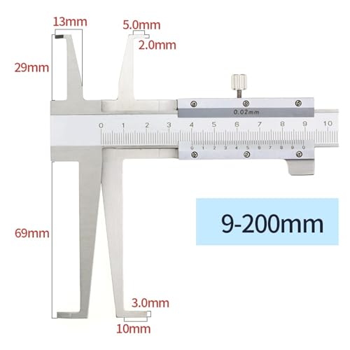 Calibrador Vernier Medidor 9-200 Herramienta miniatura 2