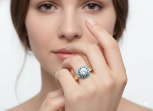 Image of Choose Your Gemstone Victorian Round Antique Engagement Ring Yellow Gold Plated Round Shape Vintage Engagement Rings Minimal Modern Design Birthday Gift Wedding Gift US Size 4 to 12