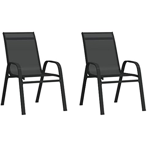 vidaXL Stackable Garden Chairs with Textilene Fabric Cover