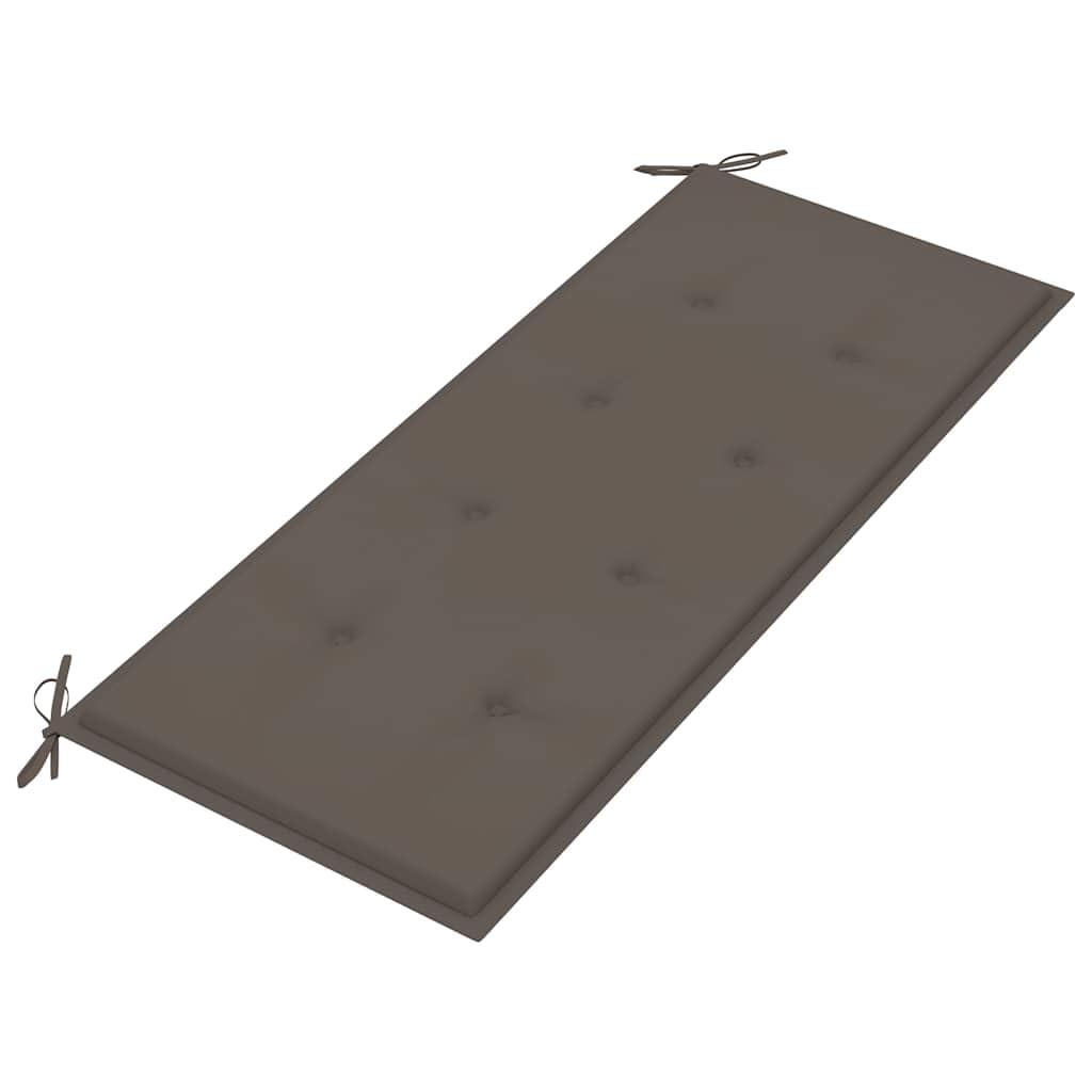 Banco de jardín con cojín de bambú de 120 cm, resistente a la intemperie e impermeable, con respaldo para terraza y porche, asiento cómodo con cojín acolchado