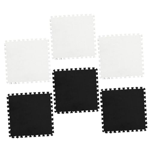 HONITANO 6 Piezas Alfombra Puzzle de Espuma Protectora y Suave para Habitación Infantil y Tapete Colchoneta Flexible y Antigolpes para Suelo Diseño Blanco y Negro Moderna